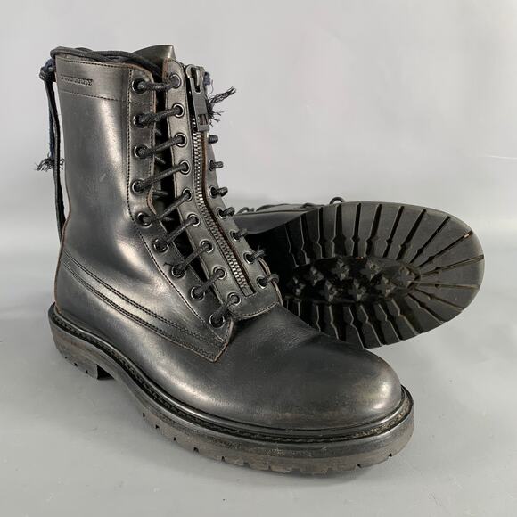 BURBERRY Size 8 Black Leather Lace Up Boots main image 6